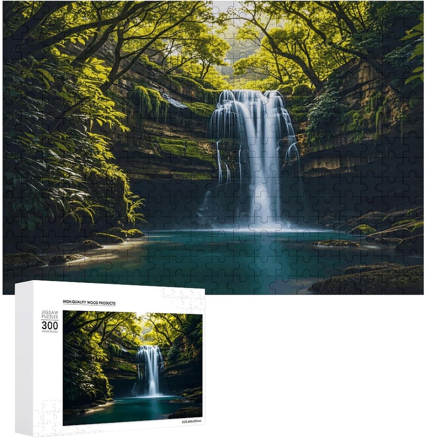 Wooden Puzzle for Adults, Suitable for Home Use, Waterfall Printed, Perfect Match