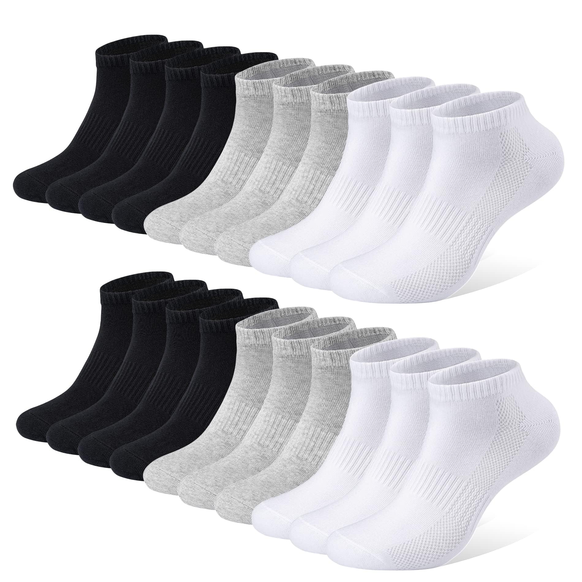 FALARY 10 Paar Sportsocken Sneaker Socken Herren Damen Bio Baumwolle Atmungsaktives Sneakersocken Laufsocken Baumwollsocken Kurze Socks Halbsocken