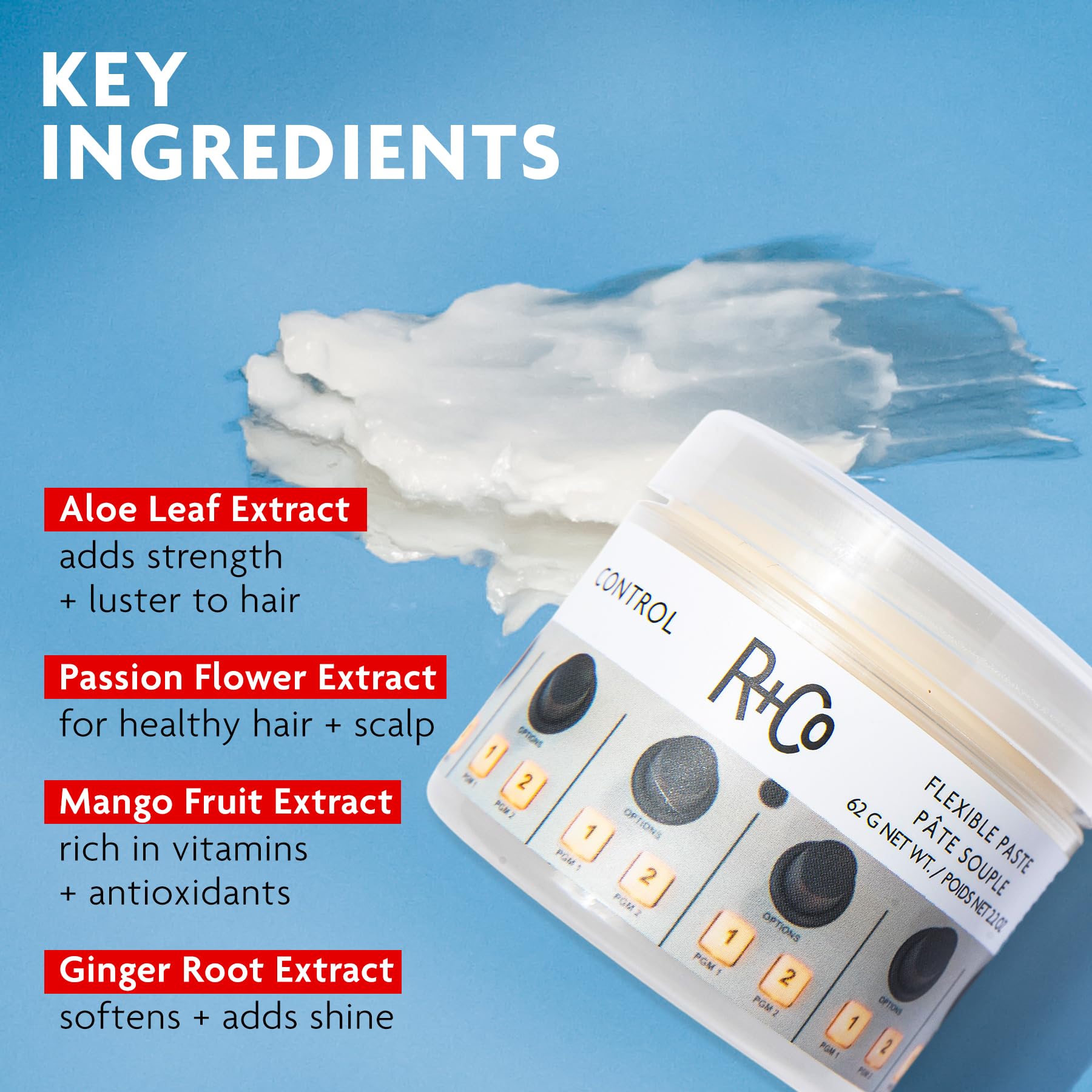 RCo Control Flexible Paste Strong Hold 2.2 Oz | Texturizing Curl Defining Lightweight Matte Finish Styling Paste for All Hair Types product thumbnail 5