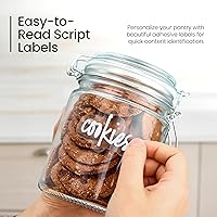 Vista 6 de Talented Kitchen Paquete de 6 tarros herméticos de almacenamiento de alimentos con tapas, tarros de vidrio transparente de 25 onzas, junta