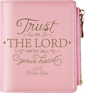 Christian Gifts for Women,Leather Wallet,Personalized Engraved Wallet,Bible Verse Faith Religious Birthday Inspiring Gifts Trust