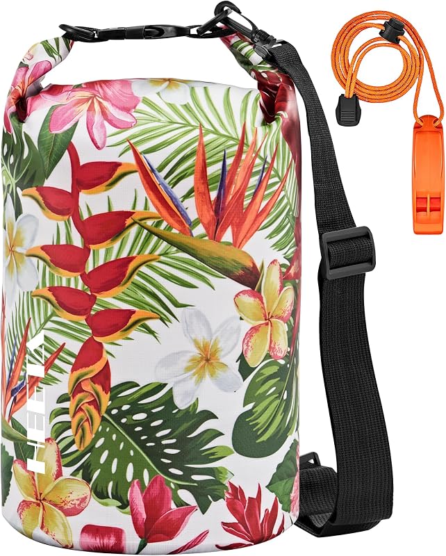 HEETA Mochila impermeable con silbato de emergencia 5L/10L/20L/30L/40L | Bolsa de almacenamiento en seco ligera y enrollable para mujeres y hombres, para viajes, kayak, canotaje, camping, playa, senderismo, crucero, artículos esenciales