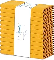 Vista 20 de Blue Needles Juego de 12 servilletas de tela sólida, 100% algodón, 18 x 18 pulgadas, lino suave, reutilizable, absorbente y lavable, ideal