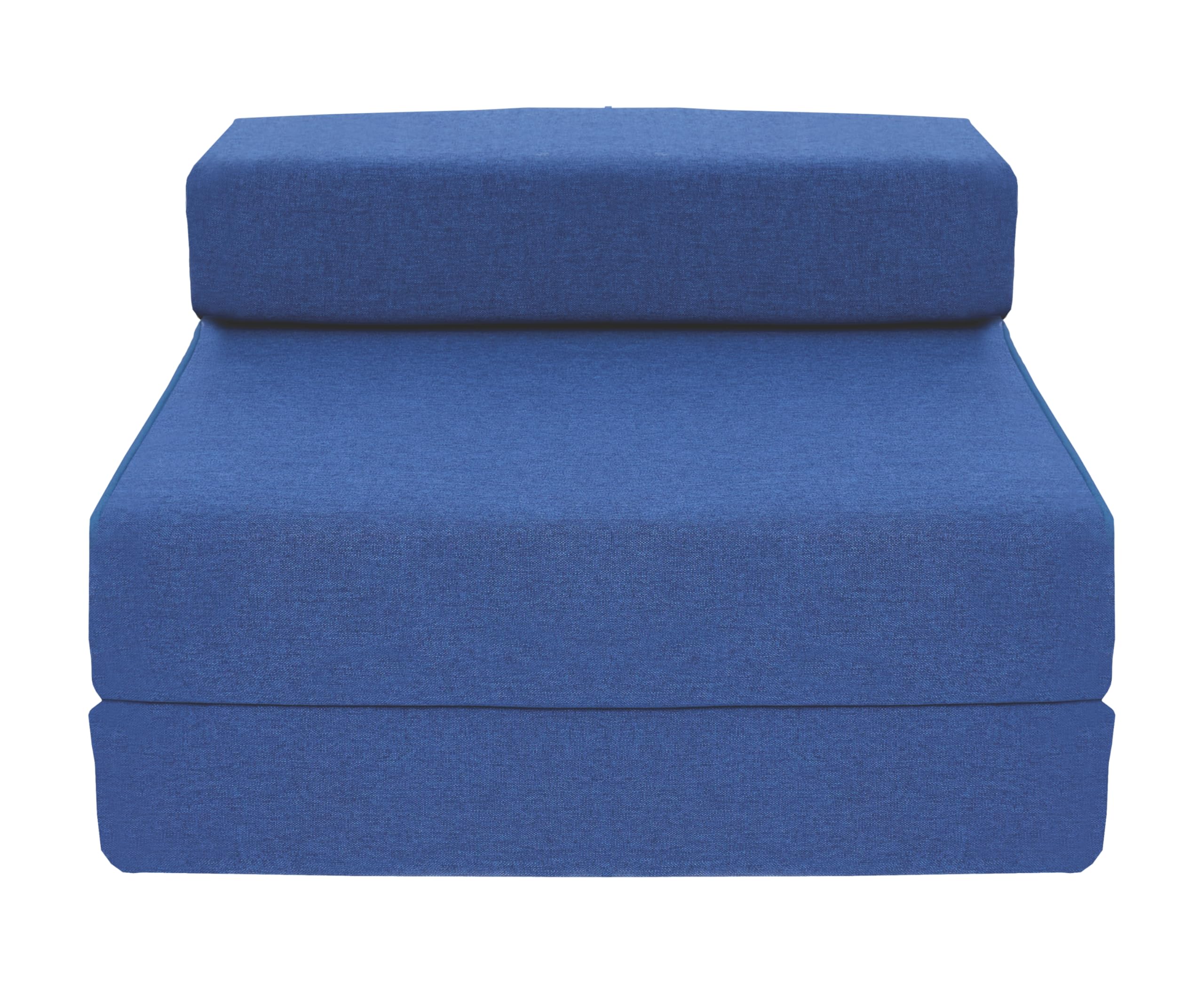 G&H Single Fold Out Z Bed Folding Mattress with Removable Cover Sofa Bed Chair (Blue)