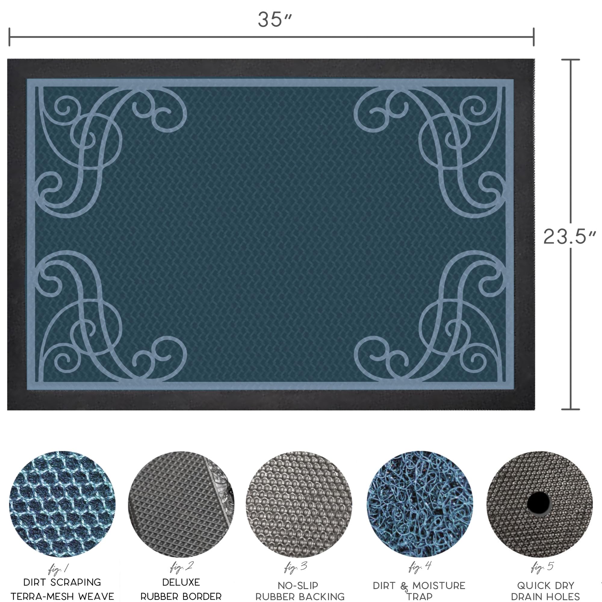 Amazon.com: Bernini Aqua-Terra Waterproof Shoe Scraper Dog Mat