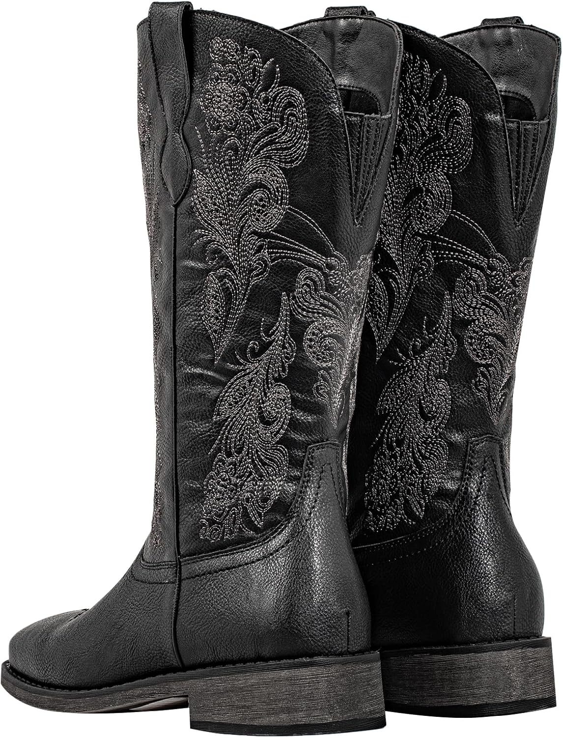 SheSole Wide Calf Cowboy Boots Women - Bold Cowgirl Western Square Toe, Hidden Stretch Panel & Cushioned Insole for Confident Fit - Image 3