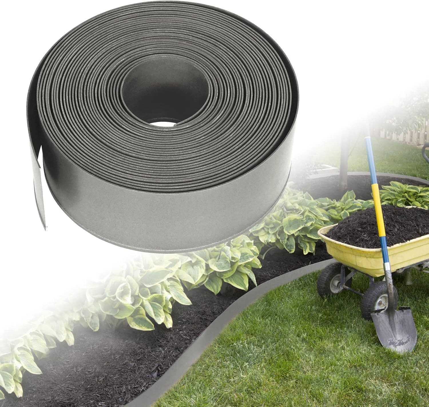 UISEBRT Rasenkante Kunstoff 20m - Lawn Edging Roll Plastic Beeteinfassung Gartenzaun Beetumrandung Rasenbegrenzung Lawn Border Garten Dekorativ, Grün
