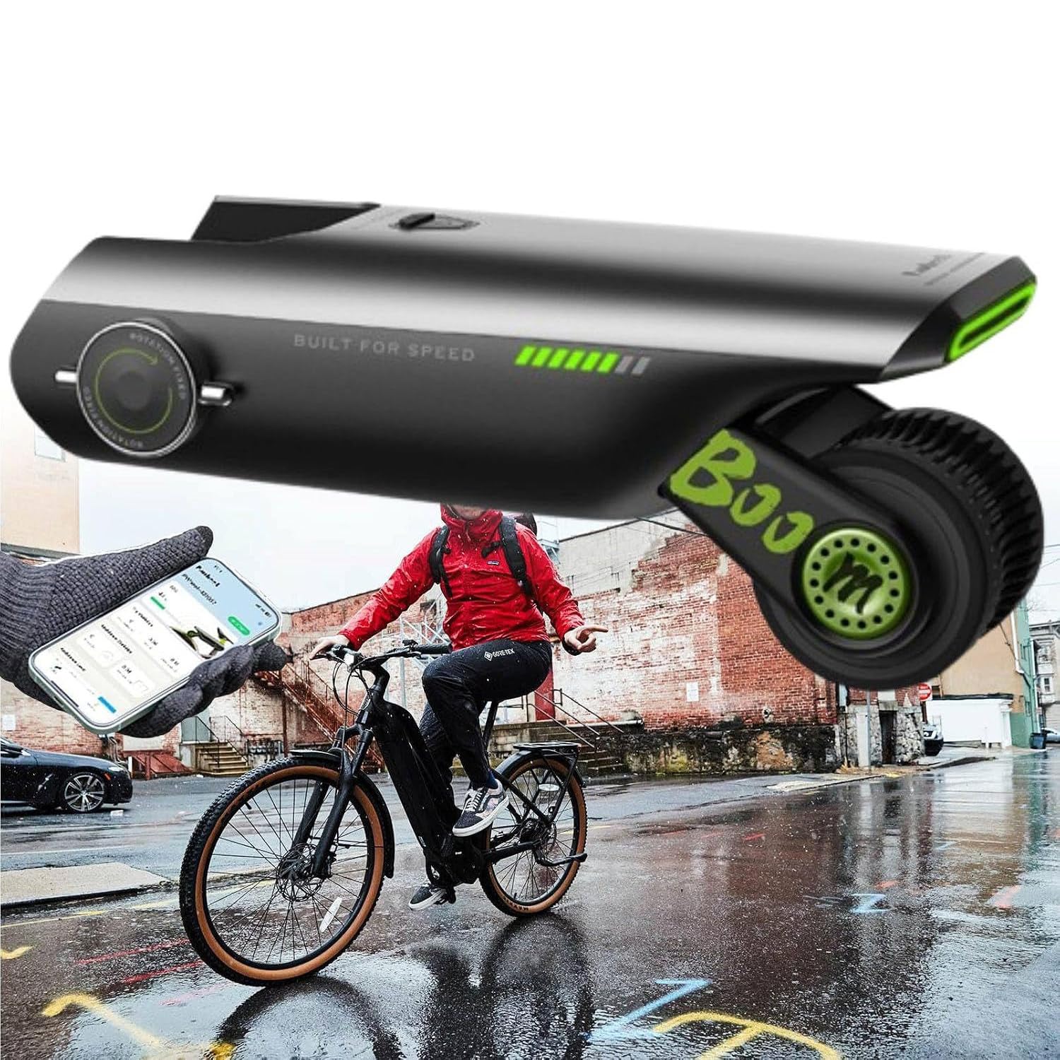 Kit Conversione Bici Elettrica 200W, Booster Leggero con Controllo App Green