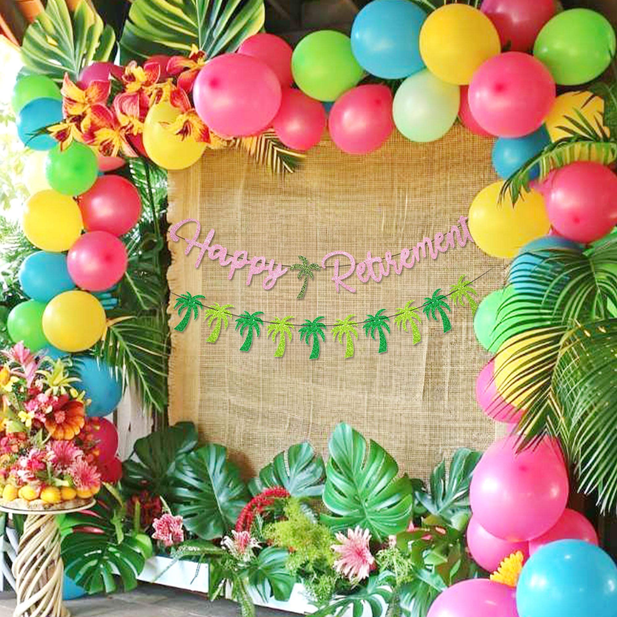 Retirement Party Decorations Happy Retirement Banner Official Retired Coconut Rose Golden I'm Retired for Women Female Retired Farewell Party Decoration Supplies - Image 3