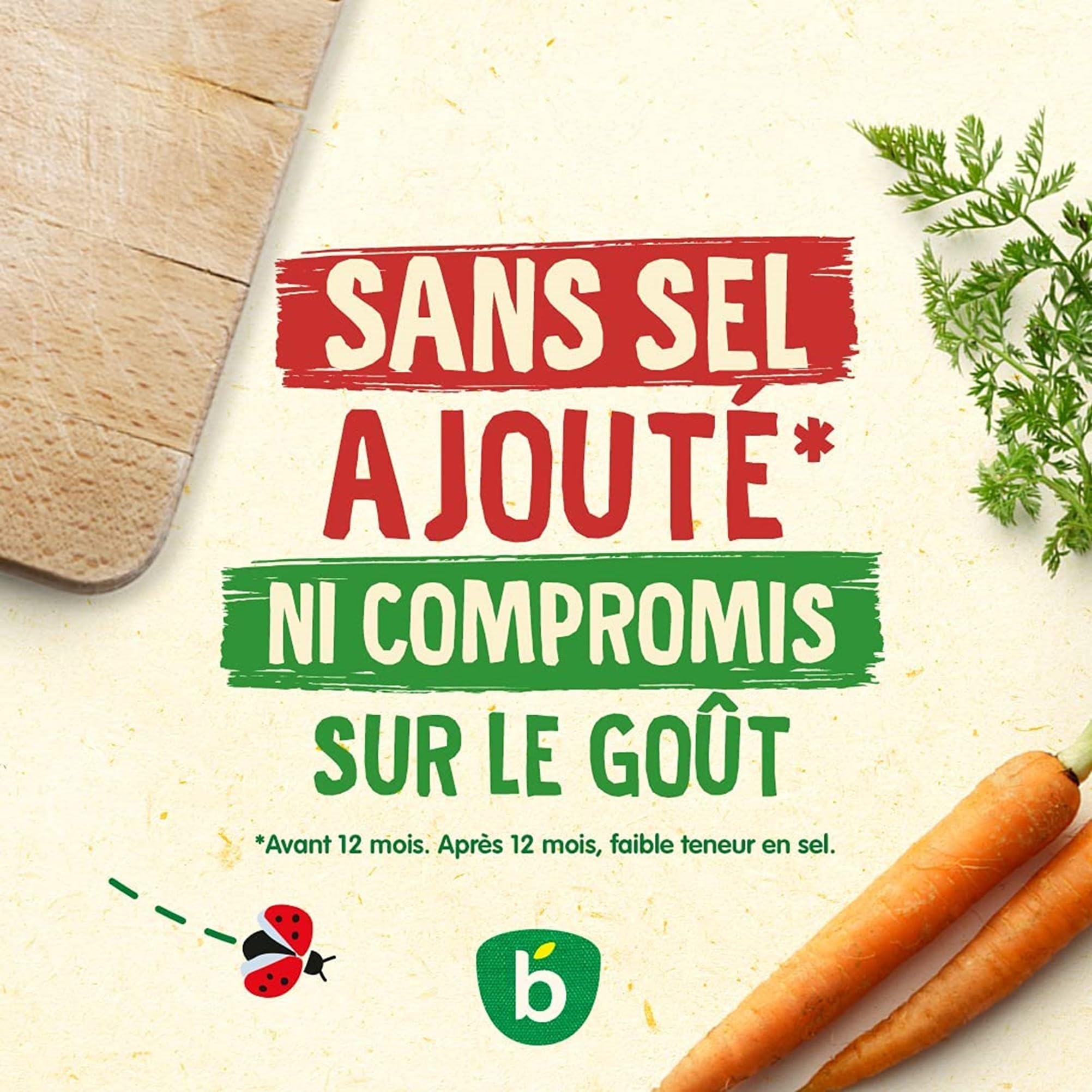 BLÉDINA - Bols - Repas Midi Bébé - Petits Pois, Boulghour et Poulet Noisette de Beurre - dès 12 Mois - sans Sel Ajouté - 12 x 200 g - 5