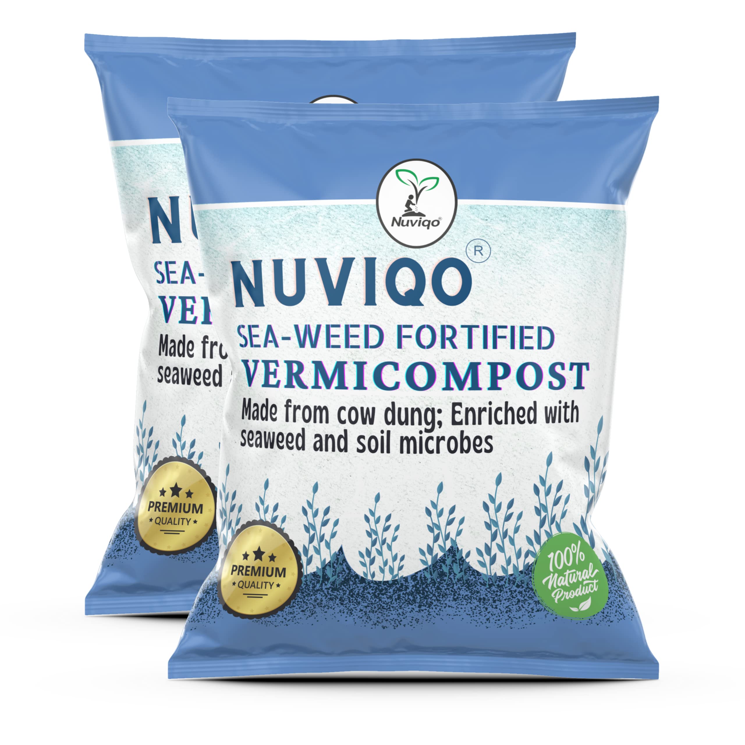 NUVIQO - Seaweed Enriched Vermicompost - 100% Organic Manure & Fertilizer For Gardening Plants And Crops (2 Kg), Powder (B0BH46XC41) Amazon Price History, Amazon Price Tracker