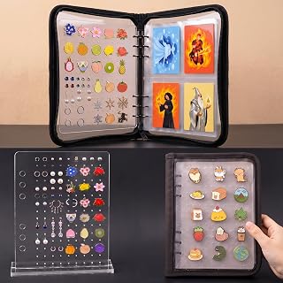 Mifoci Pin Display Book Acrylic Board with Base Sticker Organizer Binder