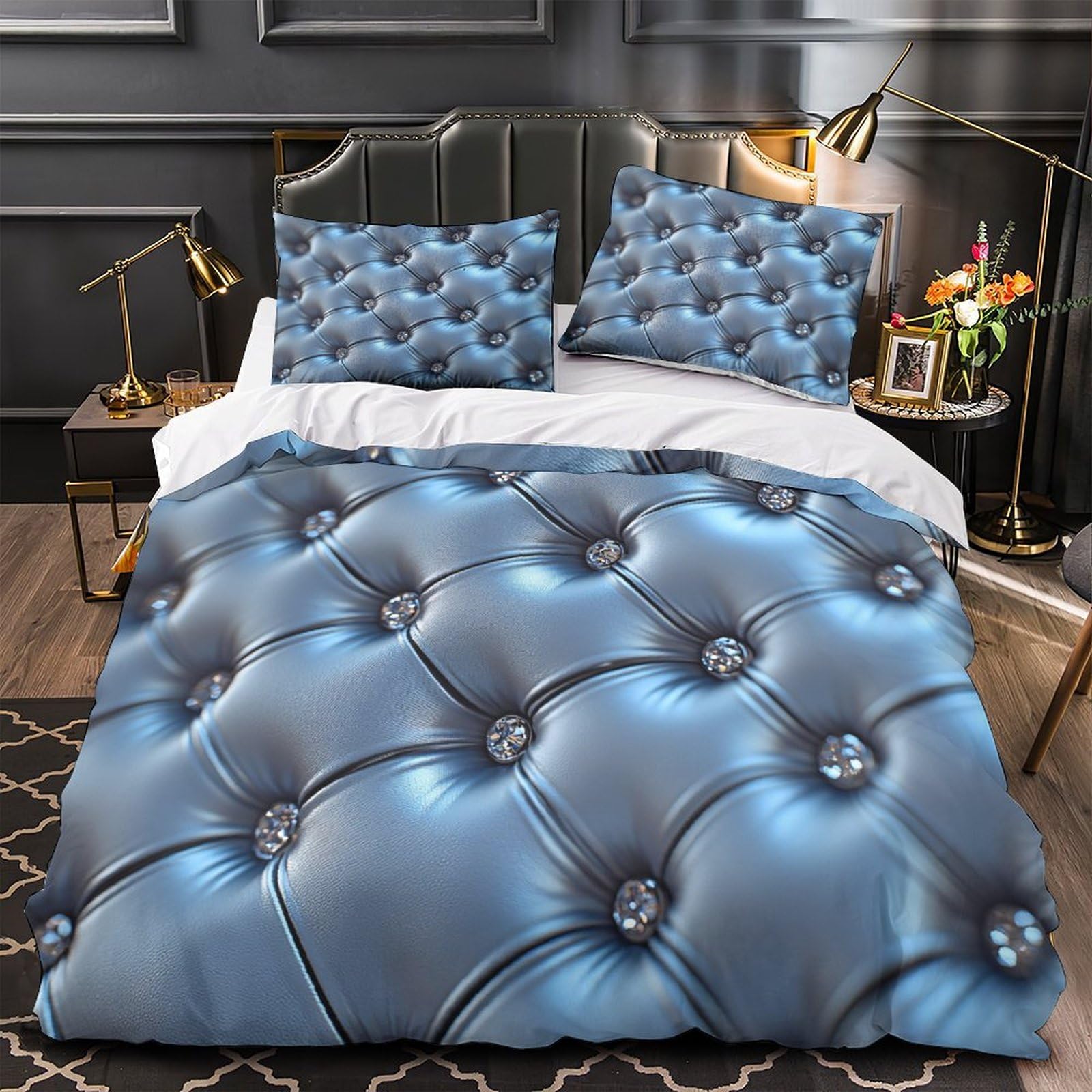 Housse de couette 140x200 imprimé 3D parure de lit moderne single pour enfant