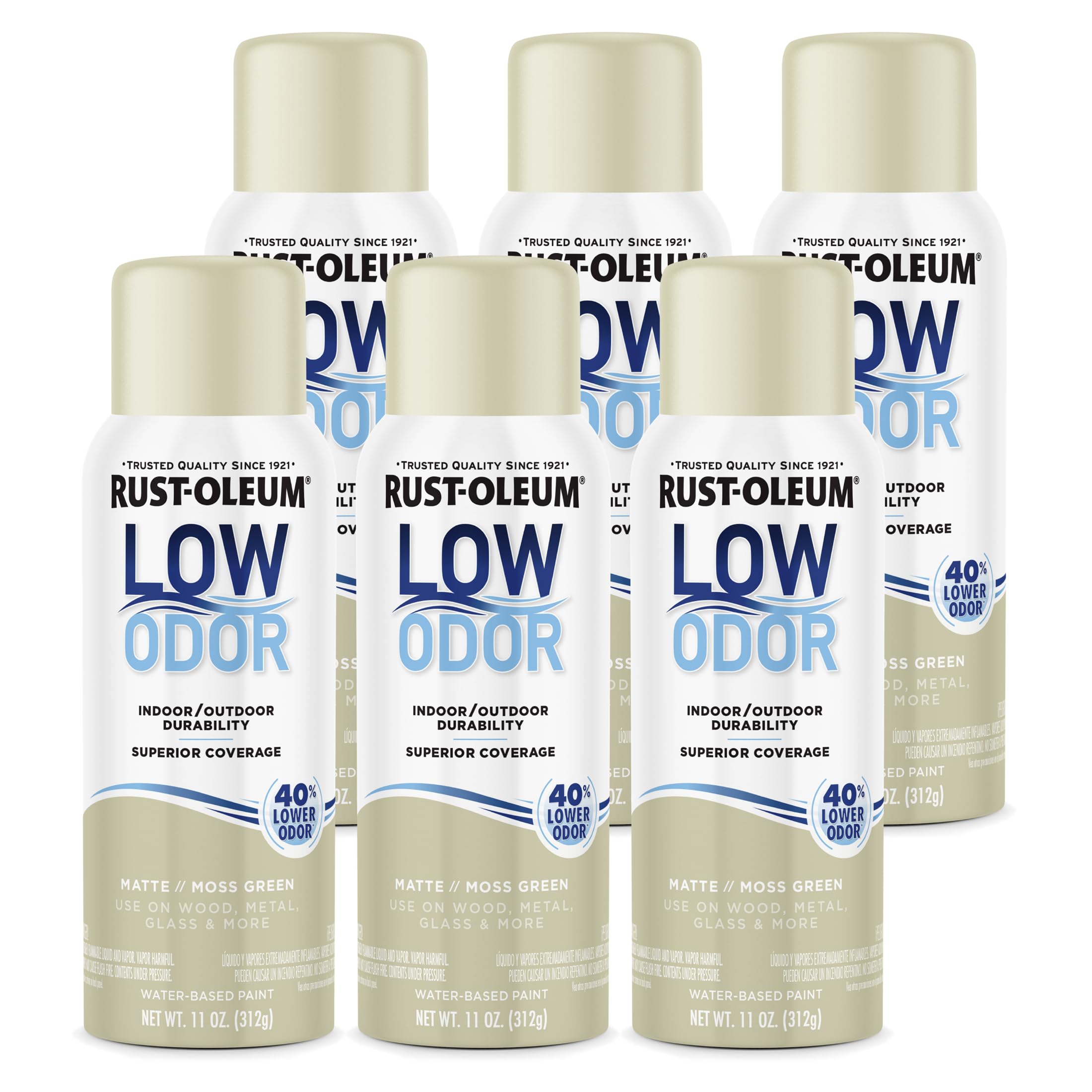 Rust-Oleum Low Odor Premium Spray Paint, Matte Moss Green