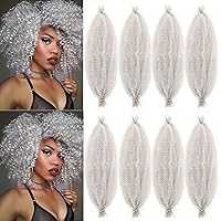 Vista 33 de Cabello para Trenzas Marley Twist de 16 Pulgadas, 8 Paquetes de Cabello Afro Twist Elástico, Cabello Spring Twist Pre-esponjado, Cabello Rizado