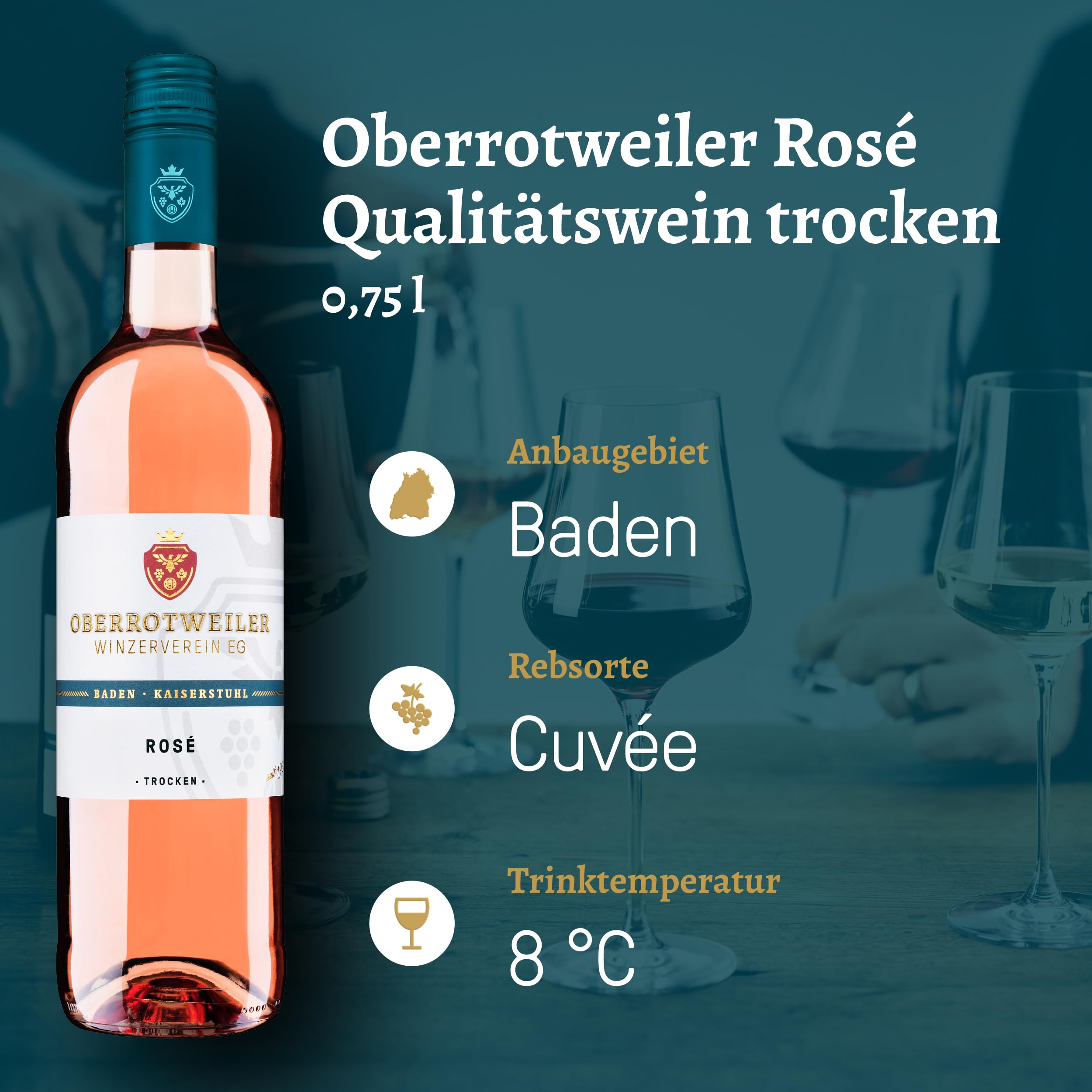 Oberrotweiler Rosésüchtig Wein-Paket - Roséwein & Rosé Sekt vom Kaiserstuhl - Probierpaket, als Geschenk für Wein Liebhaber & besondere Anlässe (6 x 0,75 l)