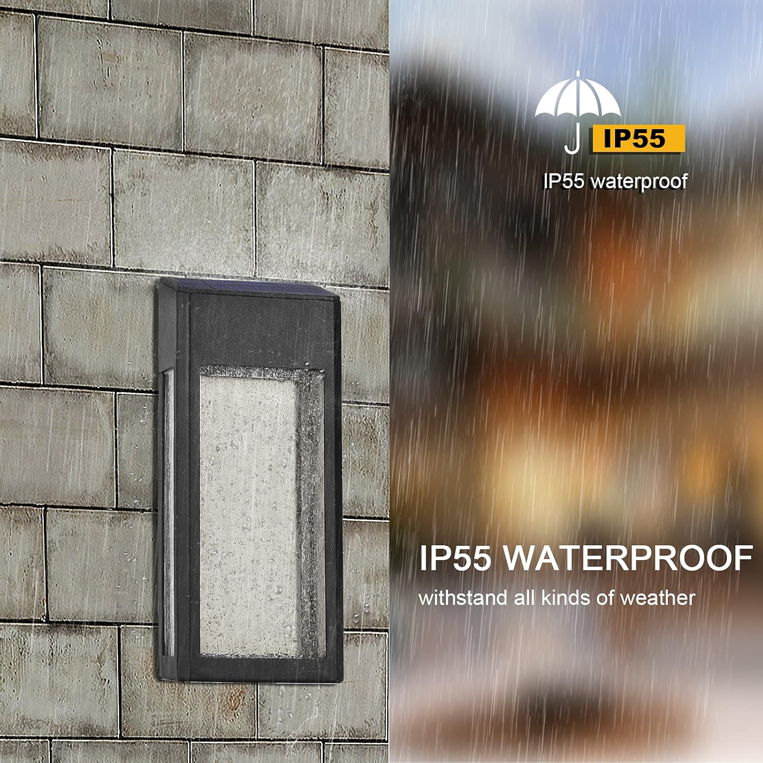 GOODFOEVER 4 Pack Solar Fence Lights Solar Post Accent Light/Wall Light for Outdoor, Yard, Fence, Porch and Garage, Body in Aluminum and Glass Waterproof - Image 5