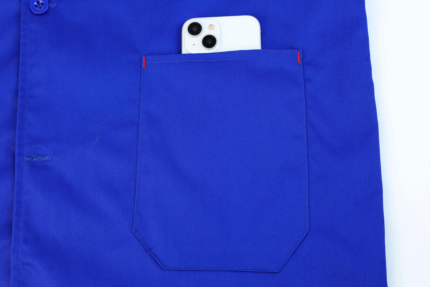 Homme Blouse de Travail Manches Longues Veste de Travail Bleu de Travail Industrie à Boutons Blouse d'Atelier Blouse de Laboratoire