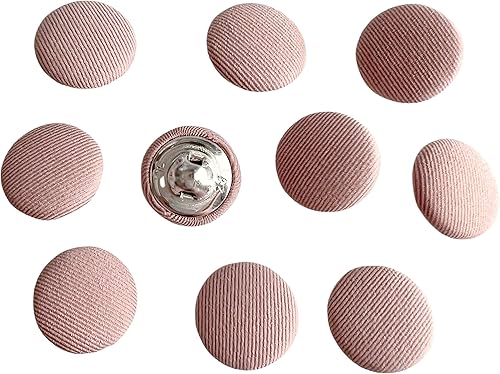 Vista 128 de PEPPERLONELY 10 piezas de tela de 0.394 in cubierta con botones redondos de vástago de metal, azul marino