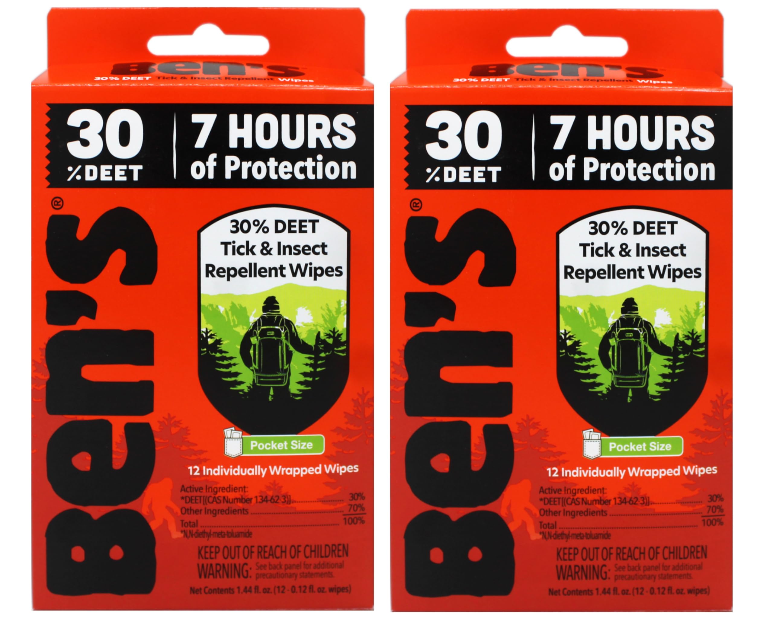 Ben's 30 DEET Field Wipes 24 Pack