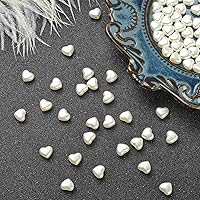 Vista 5 de UR Urlifehall 200 cuentas acrílicas de imitación opacas, cuentas de corazón de acrílico blanco para collares, pulseras, accesorios de fabricación