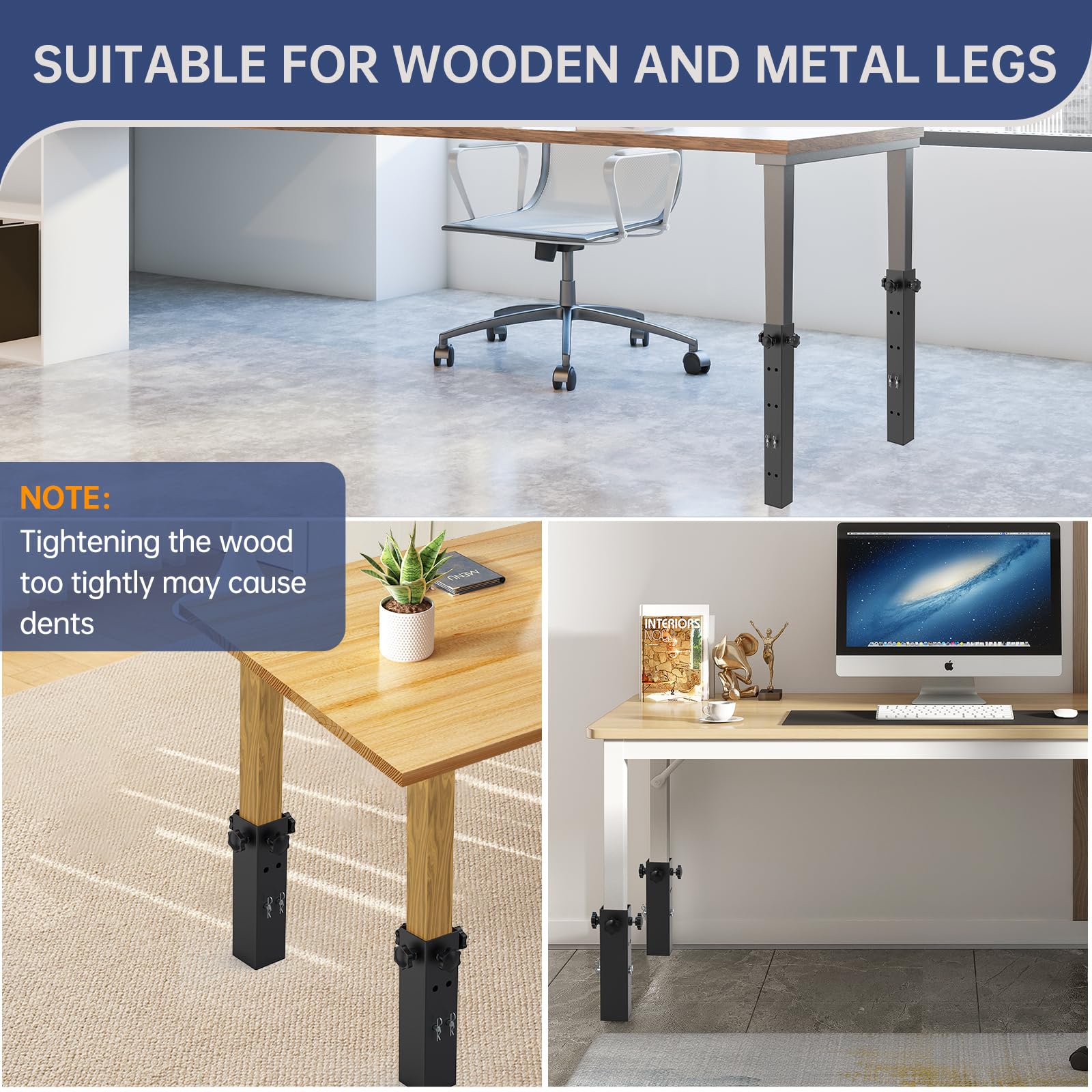 woiron 4 Pcs Table Leg Extenders for Folding Tables