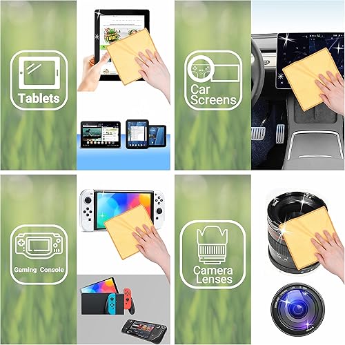 Miniatura 6 de Eco-Fused Paños de limpieza de microfibra de doble cara, paquete de 5, 6.6 x 6.2 pulgadas, paño de microfibra y gamuza para teléfonos inteligentes,