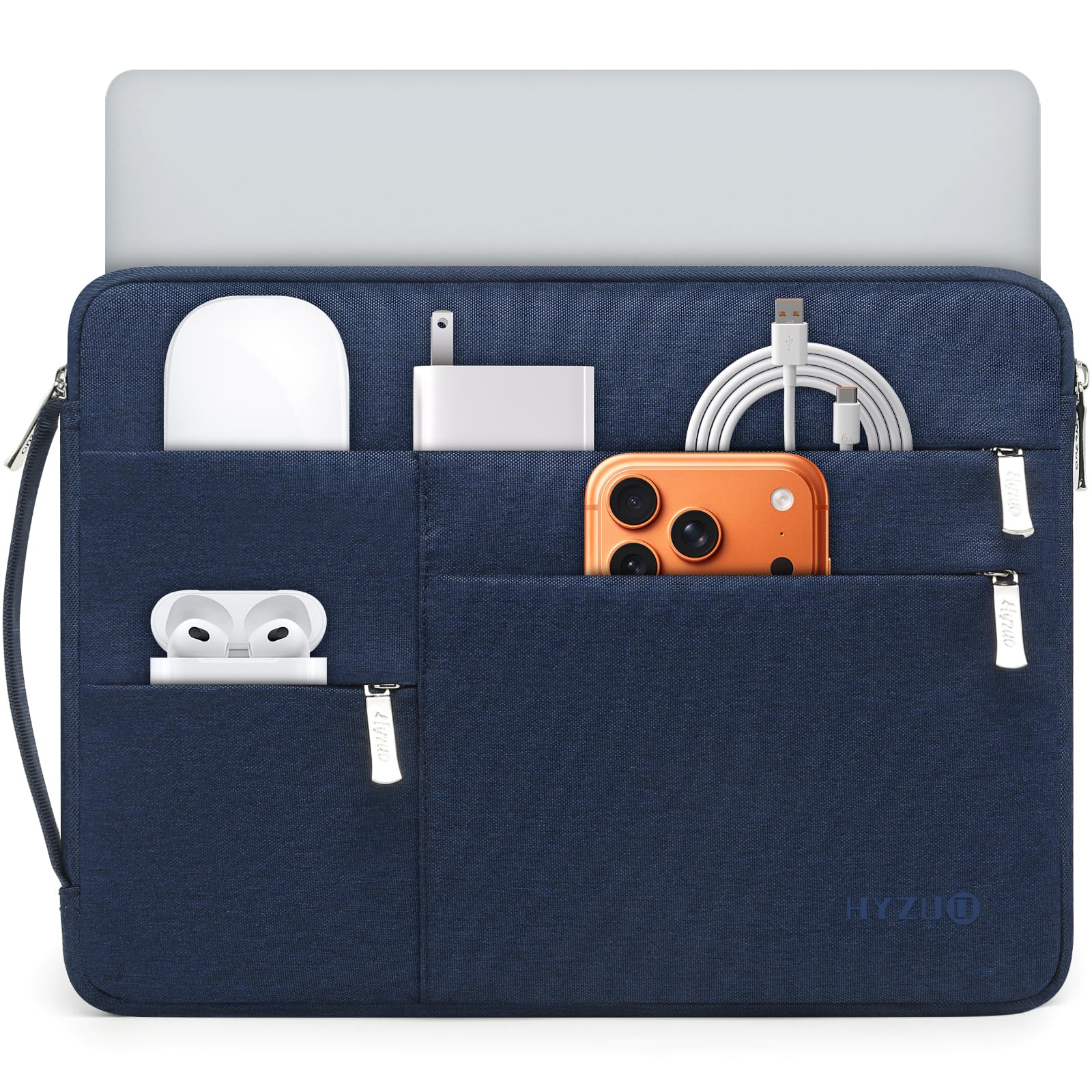 HYZUO 13,3-14 Zoll Laptophülle Tasche für MacBook Pro 14 M5, Navy Blau | für MacBook Pro 14 M5-M1 Pro/Max A3426 A3427 2026-2021, MacBook Air/Pro 13,3,Hülle für 13,3 13,5 13,8 Surface HP Dell