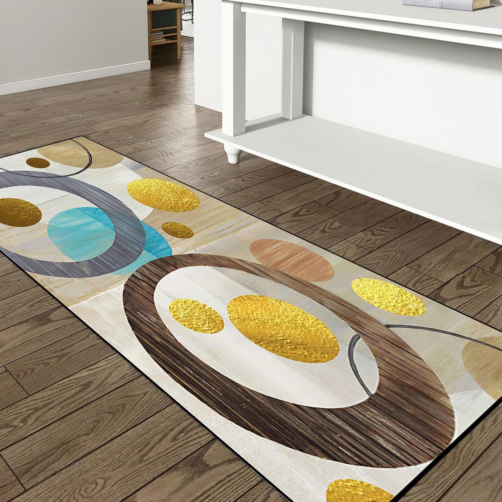 Tapis de cuisine lavable 120x480 cm antidérapant en microfibre douce