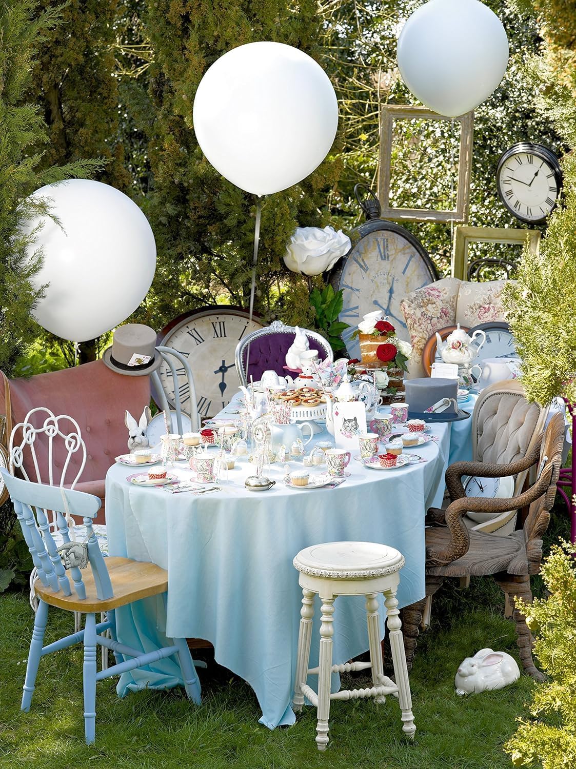 Talking Tables 144 x Alice im Wunderland Themed Bulk Einweg-Pappteller, Zubehör für verrückte Hutmacher-Teepartys, Tischdekorationen, Geburtstag, Babyparty, Muttertag, Rosa, Größe 2,1 m