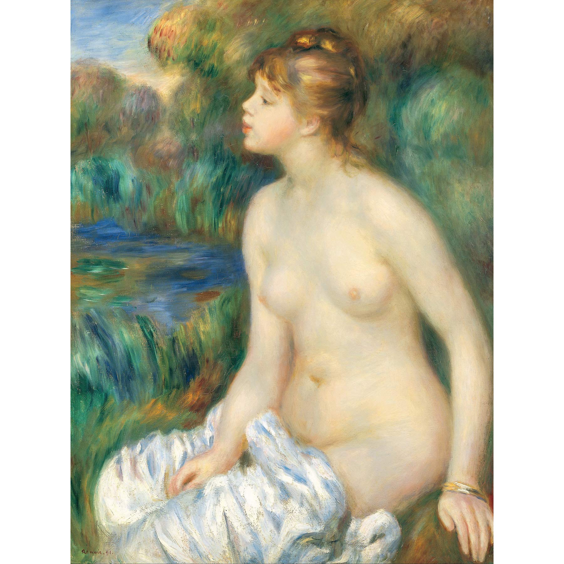 Fine Art Prints Pierre Auguste Renoir Badender Large Canvas Wall Art Print Premium Poster