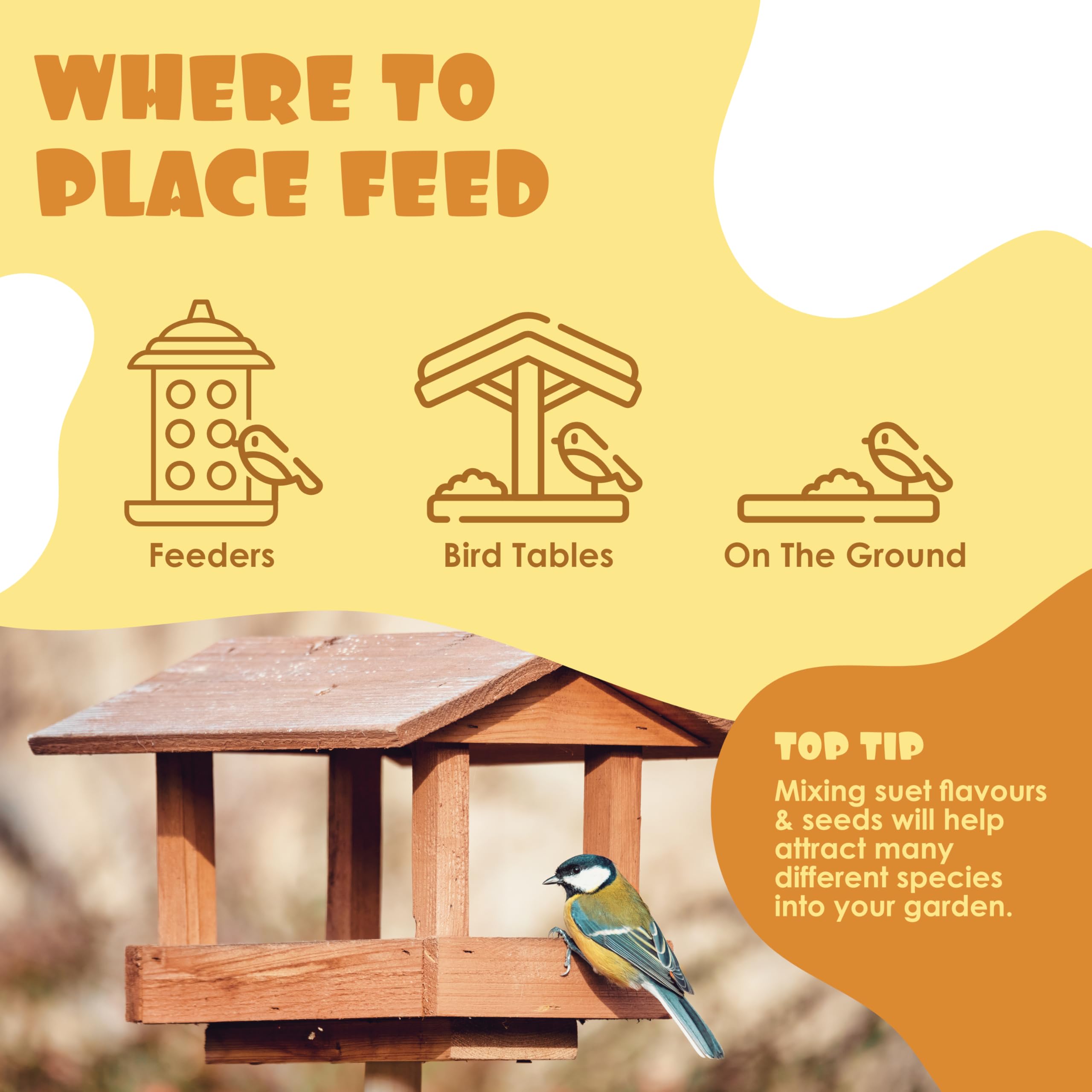 Suet Shop - Peanut & Mealworm Suet Pellets, 3kg Resealable Tub - Wild Bird Food Enriched with Human Grade Beef Tallow, High in Energy & Protein - All-Season Bird Feed - Manufactured In The UK — view 5