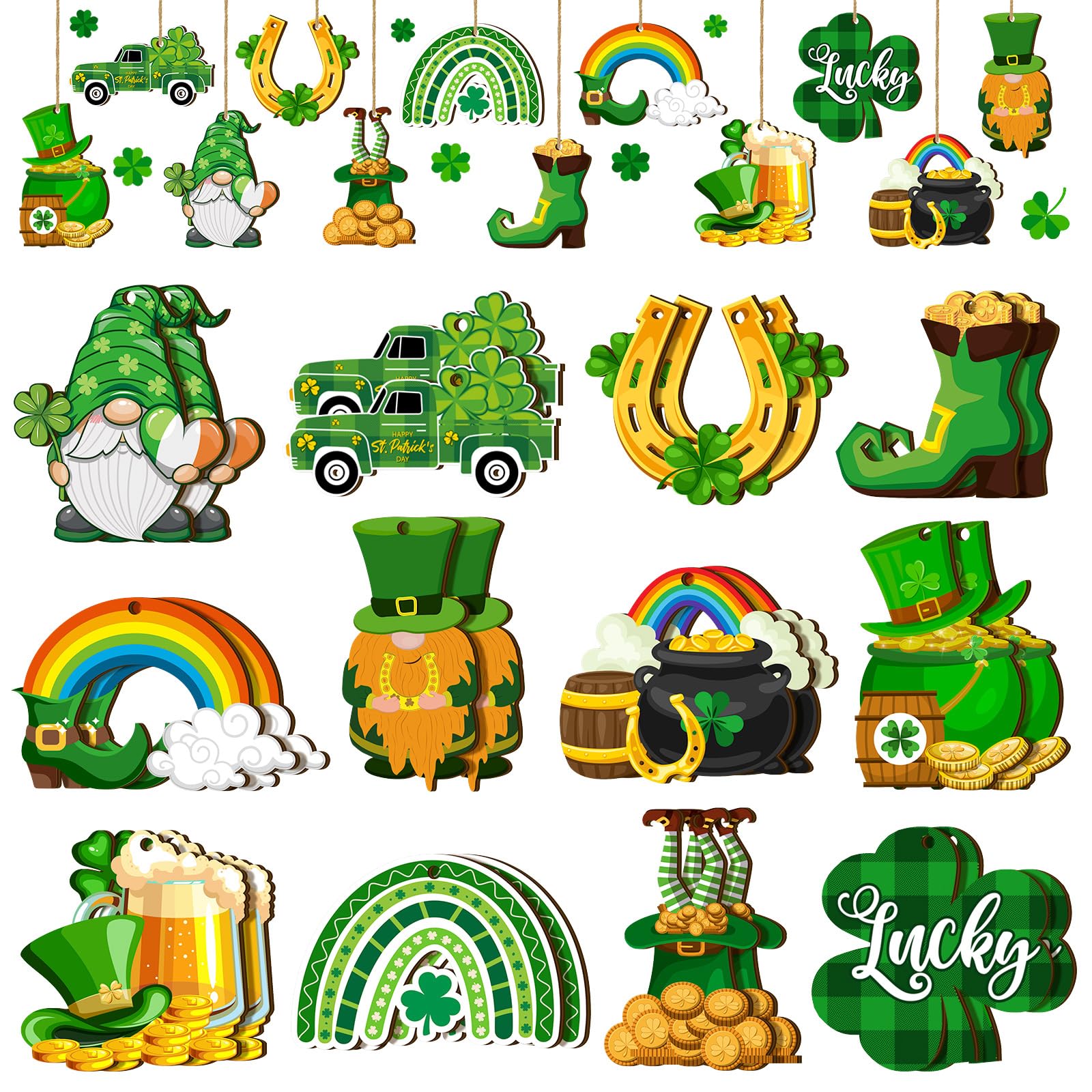 St Patricks De Hoed Van De Dagkabouter Met Klaver En Gouden Chocolademuntstuk Image87440124