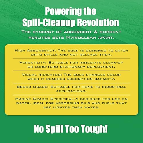 Miniatura 5 de Marine Spill Sock for Spills on Water Cleanup - Calcetines desechables absorbentes para todas las fuentes de agua, paquete de 3 - Fabricado en