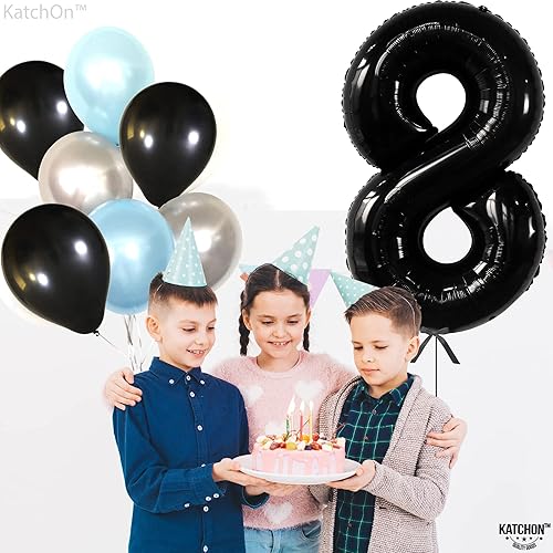 Miniatura 2 de KatchOn, Globo negro grande del número 8 para cumpleaños, 40 pulgadas, globo negro del número 8, globo de cumpleaños de 8, decoraciones de