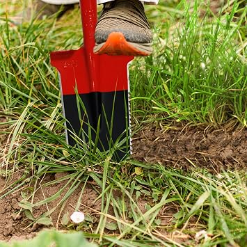 Spade Garden Shovel,Steel Square Flat Spade Shovels for Digging with D Handle,Heavy Duty Trenching Shovel for Gardening Digging and Lawn Edging,Root Tool with Serrated Edges-47.2 Inches