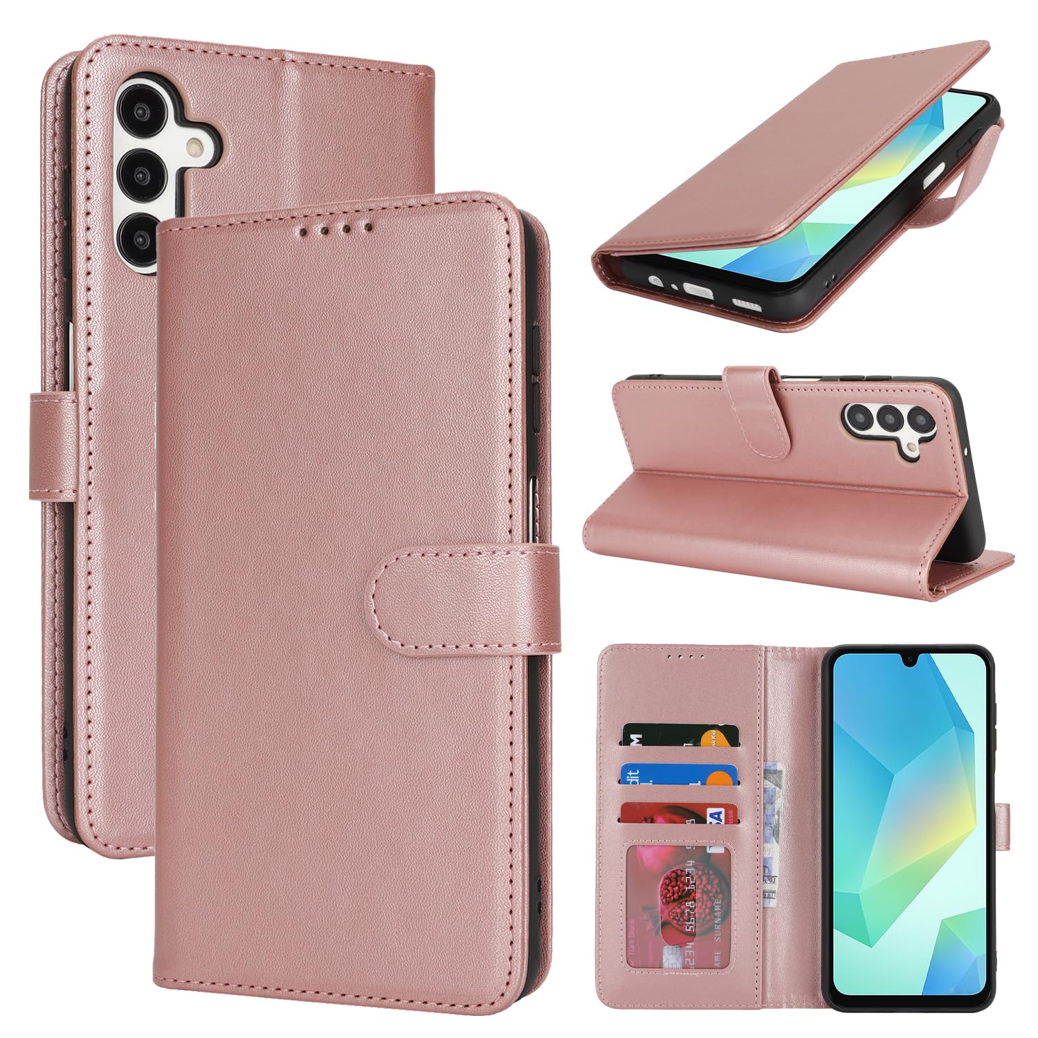 SunYoo for Samsung Galaxy A16 Case Wallet with Card Holder,Galaxy A16 Wallet Case for Men Women,PU Leather Magnetic Clasp Stand Flip Phone Case