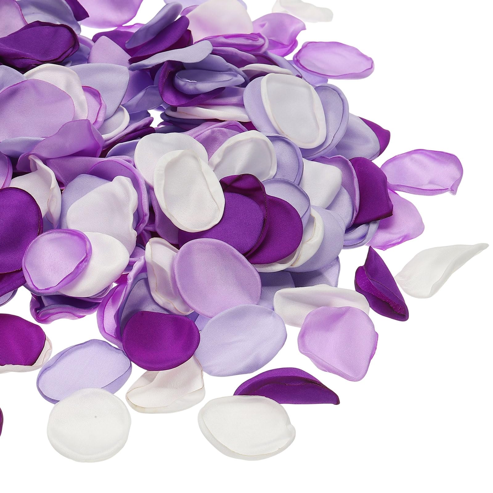 sourcing map 300pcs Artificial Rose Petals Fake Silk Flower Petals for for Wedding Party Proposal Anniversary Decoration, White/Light Purple/Purple