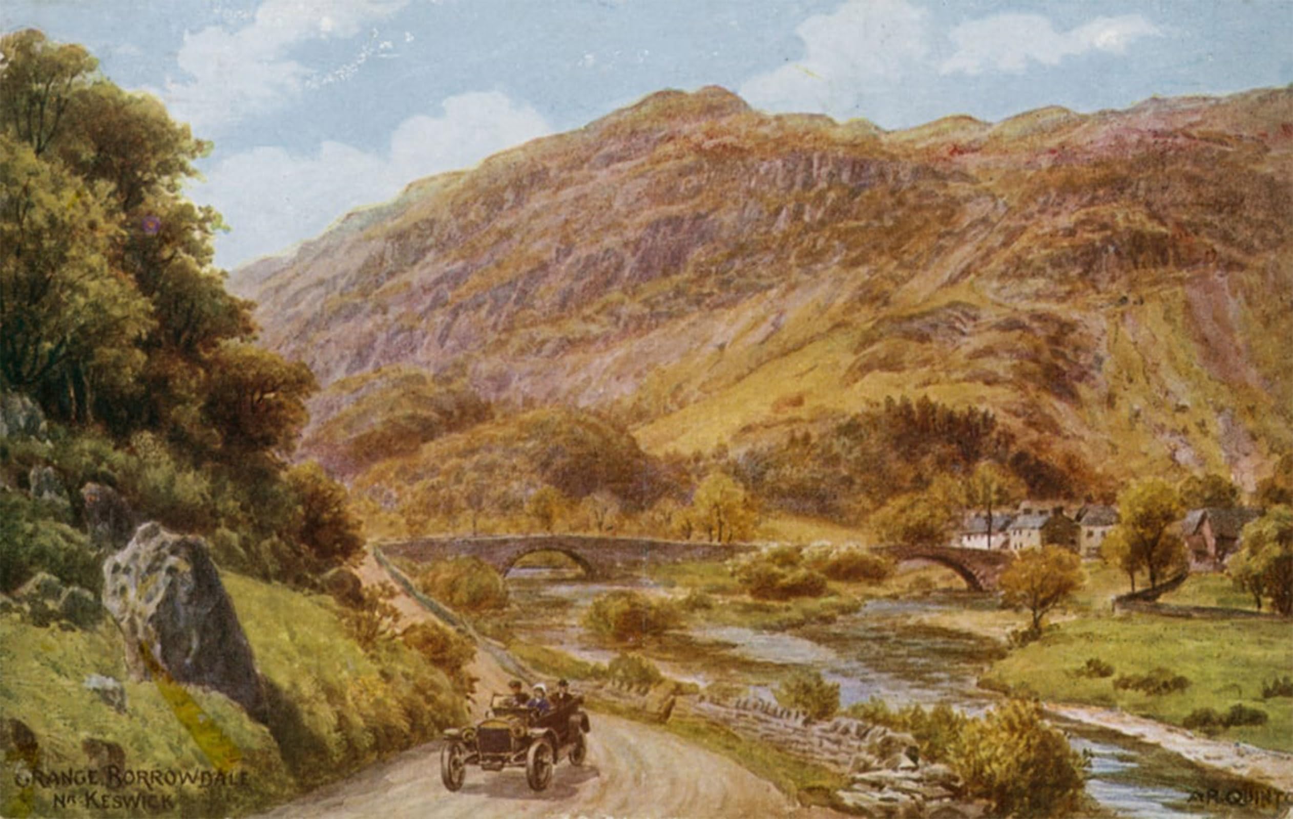 SERENDIPITP Aesthetic Poster Photo Wall Print Retro Picture Grange Borrowdale Near Keswick by Alfred Robert Quinton Modern Wall Artwork for Home Decor 60x90cm