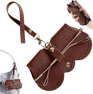 DIVUE Leather Sunglasses Case, Sunglasses Eyewear Case Artificial Leather Button Cover,Portable Outdoor Travel Holder Eyeg... Price In India