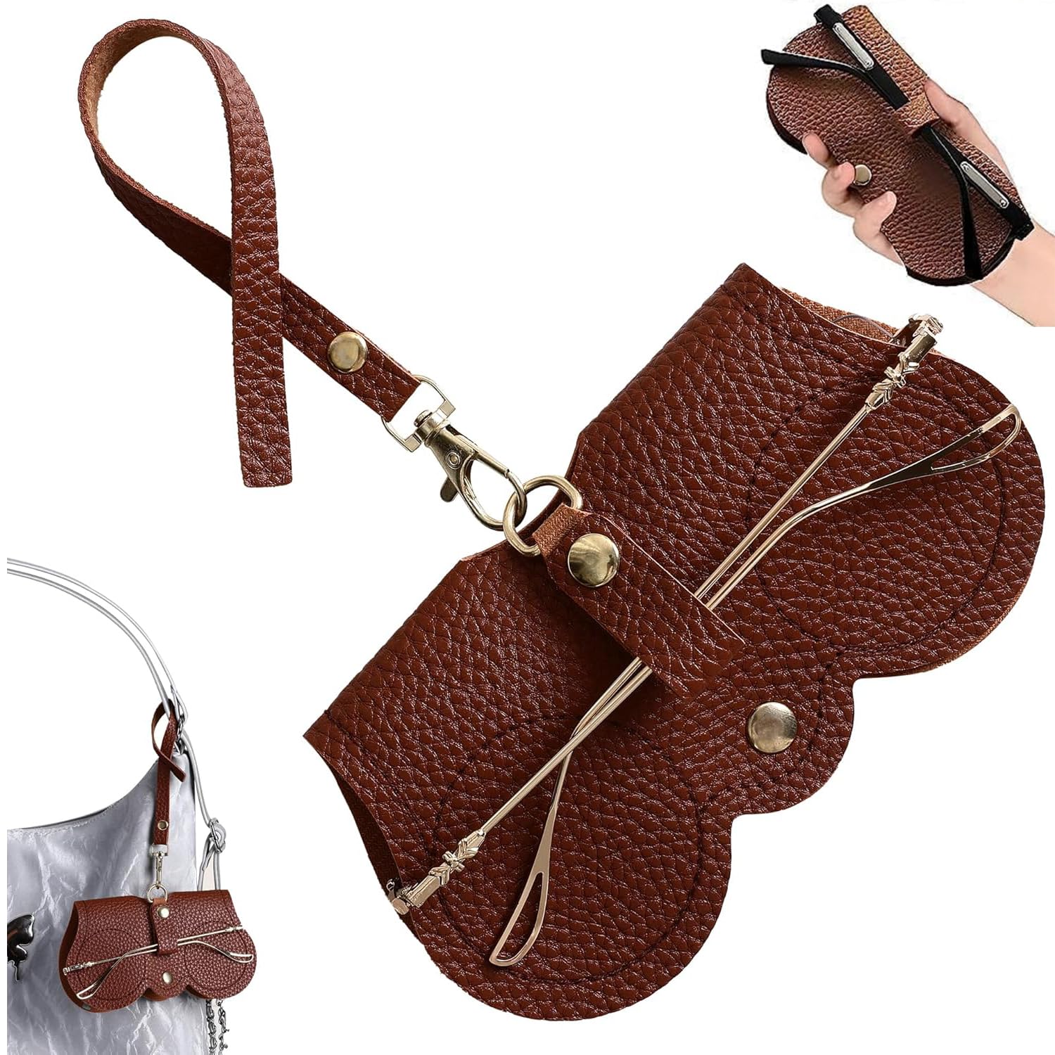 DIVUE Leather Sunglasses Case, Sunglasses Eyewear Case Artificial Leather Button Cover,Portable Outdoor Travel Holder Eyeg... - Review, Price and Buying Guide