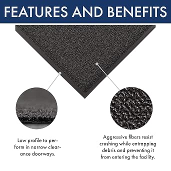 NoTrax 231 Prelude Indoor/Outdoor Entrance Mat, for Home or Business | 3' x 4', Black