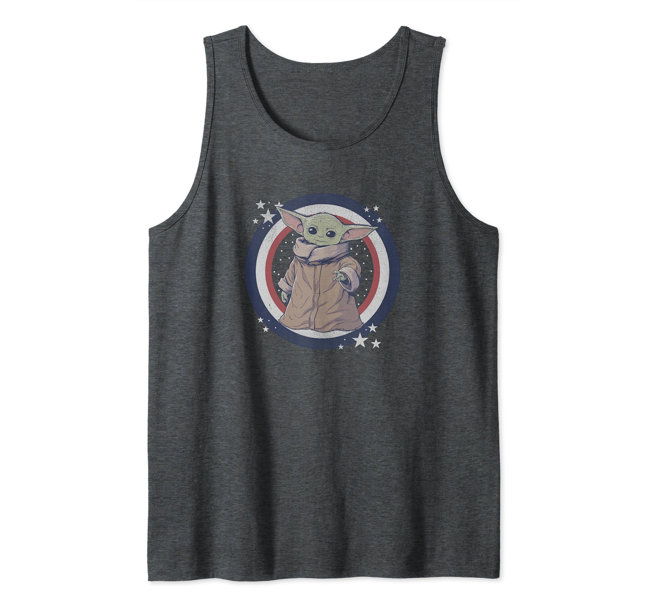 Star Wars: The Mandalorian Fourth Of July Grogu Patriot Tank Top, Grey