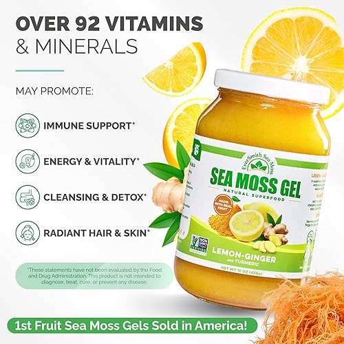 Miniatura 3 de Gel de musgo marino irlandés silvestre  Hecho en Estados Unidos  Rico en vitaminas y minerales  Gel de musgo marino crudo  Suplemento nutricional