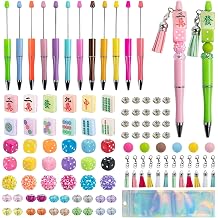 Tkifoda Mahjong Bead Pens with Assorted Colors Beads Tassels DIY Funny Words Mahjong Gift Mah Jong Accessories New Year Gifts for Men Women Mahjong Chinese Lovers Supplies Party Favors
