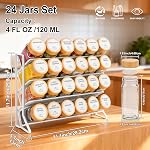 AISIPRIN Spice Rack with Spice Jars 398 Labels-4oz 24 Pcs Spices Jar with Bamboo Airtight Lids,Spices Container Set Seasoning Organizer for Countertop, Cabinet, Kitchen, Pantry, Cupboard