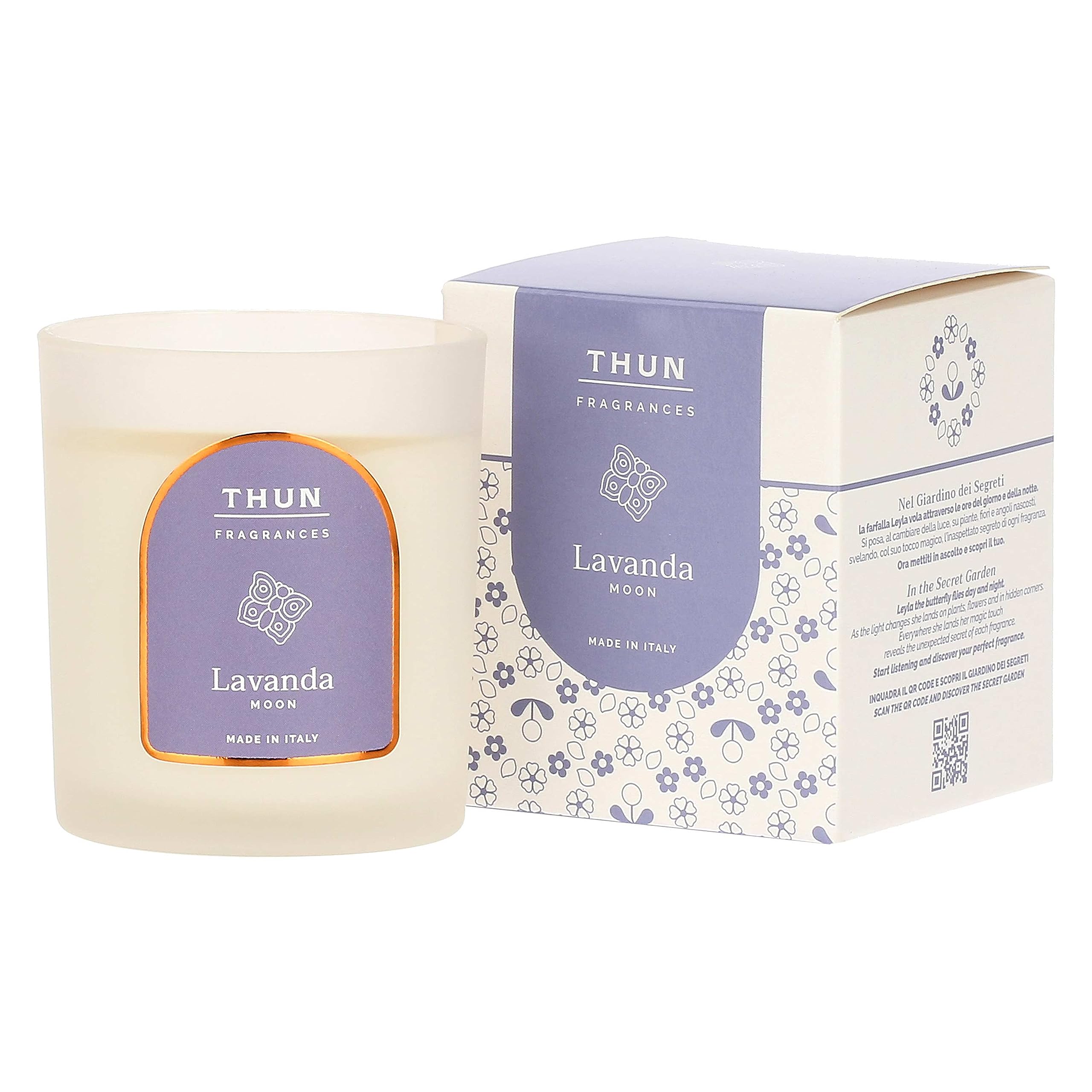 THUN Candela Profumata Oro D'Orchidea, 208 Gr, In Cera Di Alta Qualità, Fragranza Elegante E Avvolgente, Contenitore In Vetro, Per Ambiente Rilassante