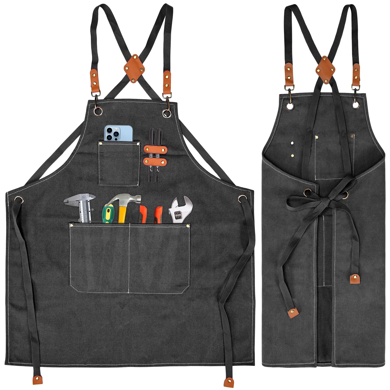 KOOOGEAR Multifunktionale Schürze aus Segeltuch,Arbeitsschür