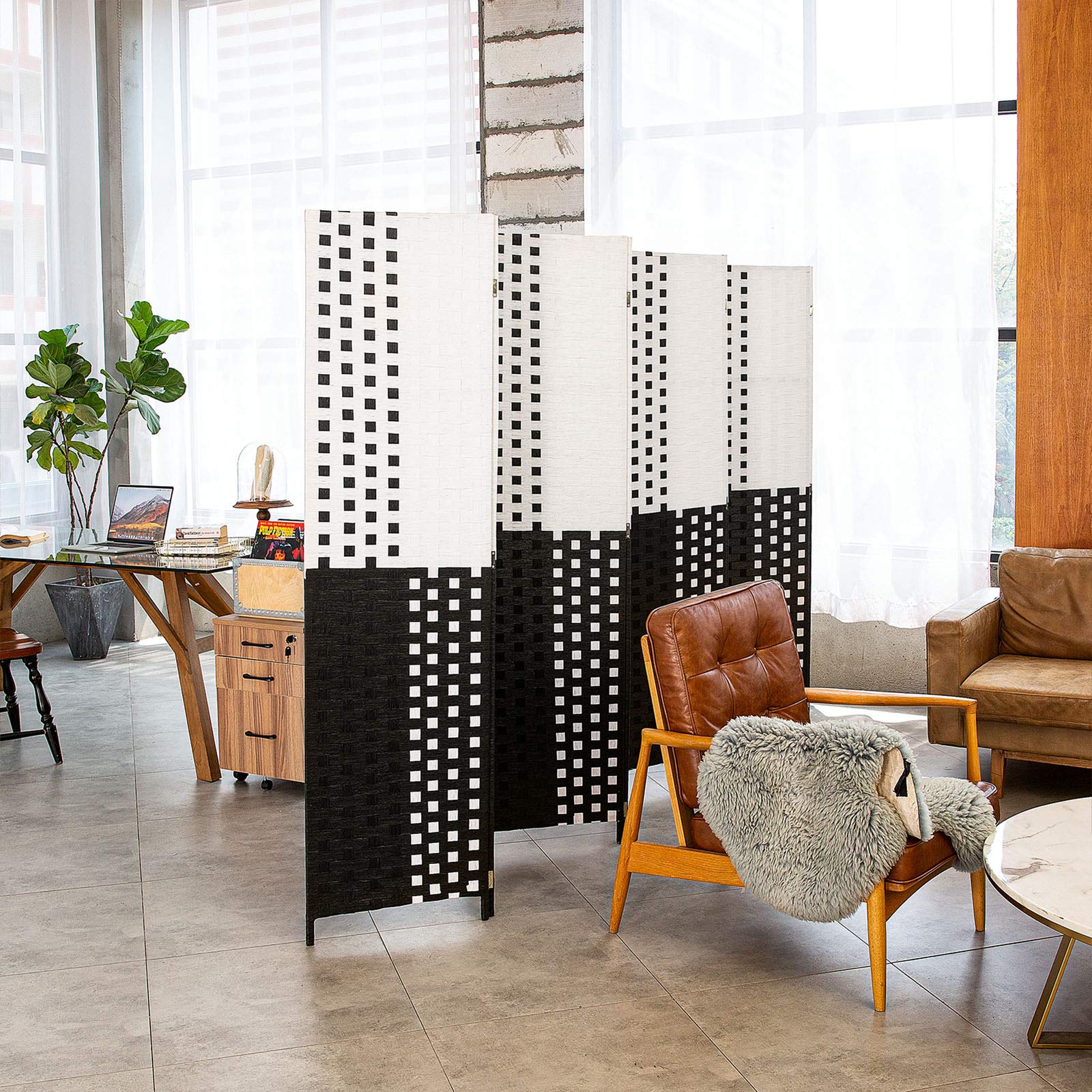 Buy Room Divider and Folding Privacy Screens 8 Panels, 6ft Tall Large