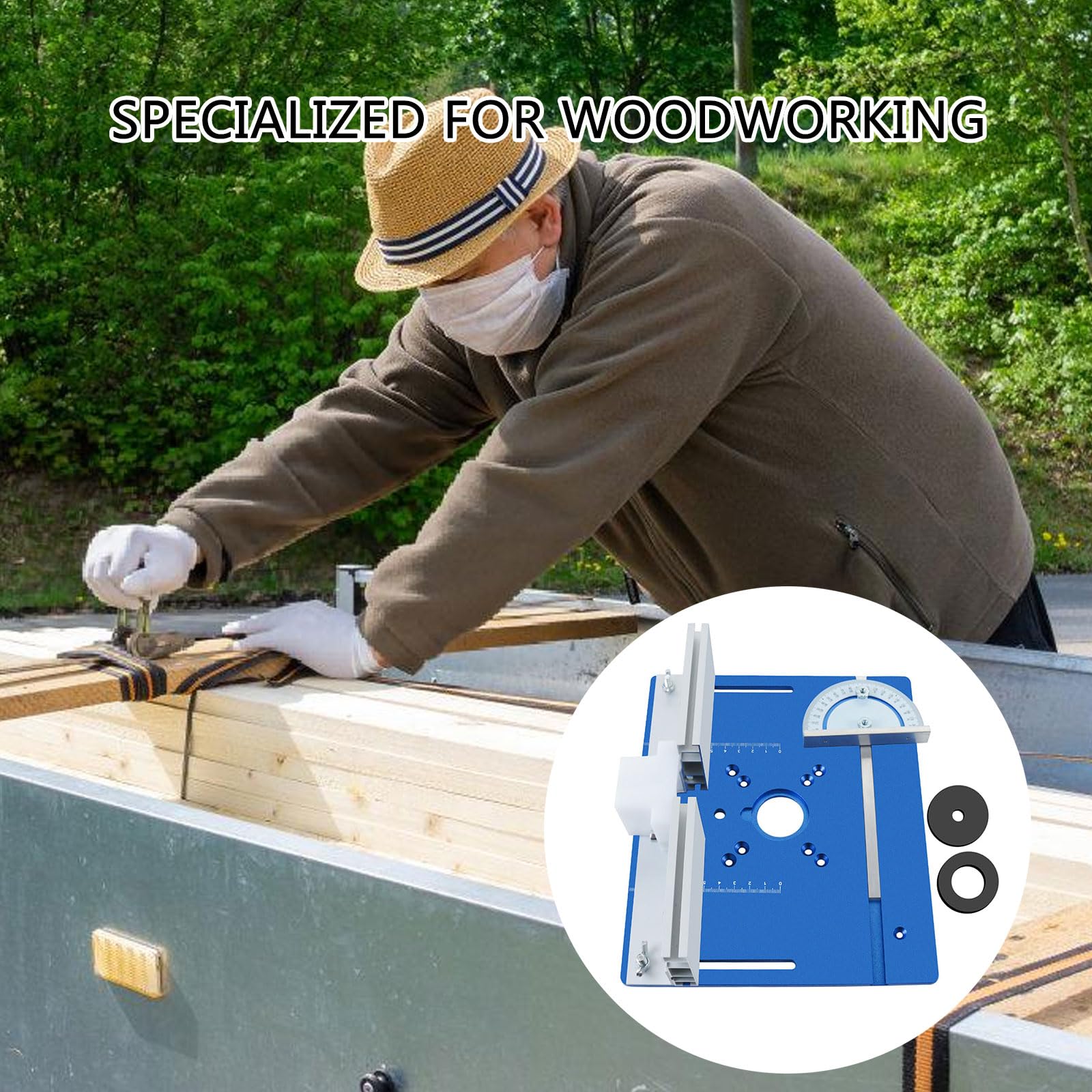 Tavolo per router in alluminio Piastra per inserto Tavolo in metallo per banchi per la lavorazione del legno Piastra per utensili in legno Fresatura per rifilatura Strumento per la lavorazione del